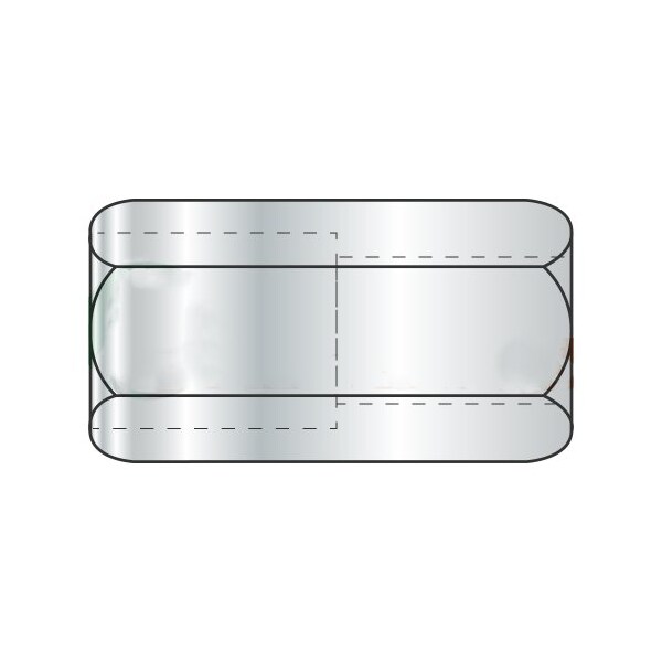 Newport Fasteners Coupling Nut, 5/8"-11, Steel, Zinc Plated, 1-1/4 in Lg, 13/16 in Hex Wd, 100 PK 657916 - main